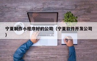邵阳宁夏制作小程序好的公司（宁夏软件开发公司）